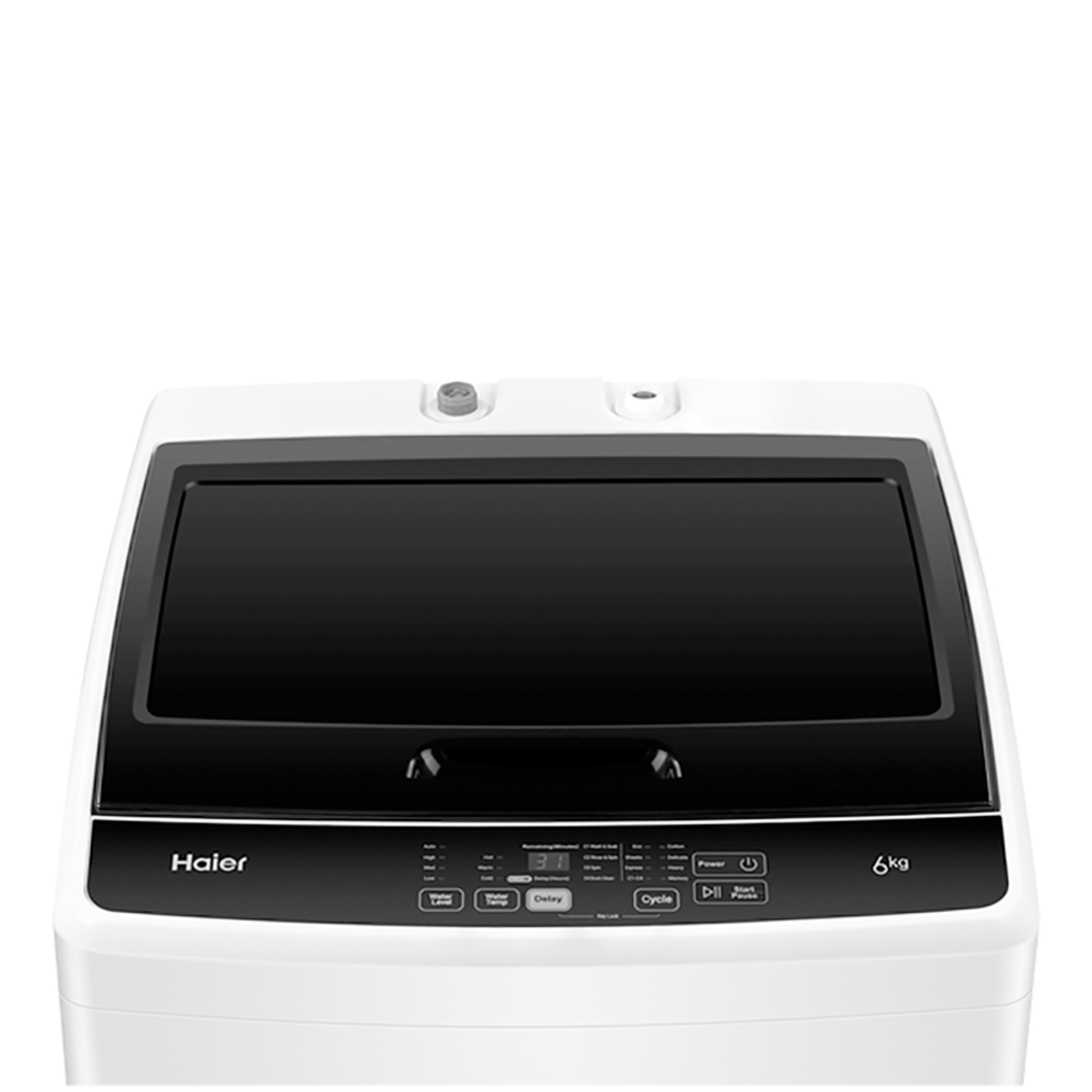 HAIER 6KG WHITE WITH BLACK LID TOP LOAD WASHING MACHINE image 7